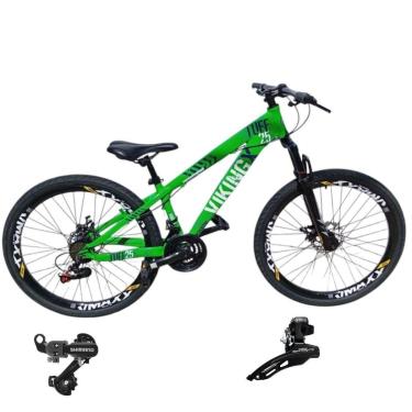 Imagem de Bicicleta 26 VikingX T25 21v Cambio Traseiro e Dianteiro Shimano Pneu Aro 26 Balão Preto-Unissex
