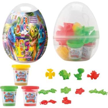 Imagem de Diver Dinos Ovo De Dinossauro Kit Massa De Modelar + Formas - Divertoy