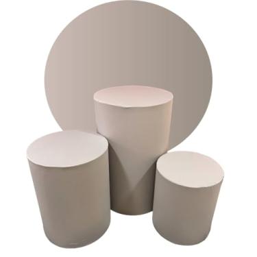 Imagem de kit Capa Trio de Cilindro + Painel 1,50m Decoração Festa - multicolorido Organização de Decoração para Festas(CINZA)