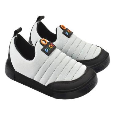 Imagem de Tênis infantil Ploc Street, Gelo, Preto, 29