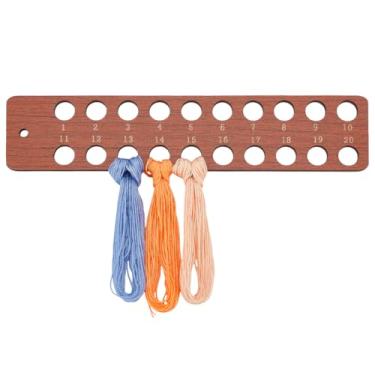 Imagem de UNICRAFTALE Suporte de fio dental para bordado com 20 furos, organizador de linha de bordado, bobina de fio dental, fixador de linha de papelão, acessório de ponto cruz para artesanato de fios de