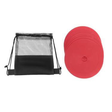 Imagem de simhoa 10x Marcadores de cones planos antiderrapantes de 6 polegadas, discos planos, marcadores de para treinamento de agilidade de futebol e basquete, Vermelho