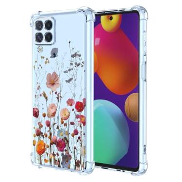 Imagem de RRXSYXL Capa para Samsung M62, Capa Samsung F62 com estampa floral transparente, capa macia à prova de choque para Samsung Galaxy M62, Samsung Galaxy F62, bonita floral