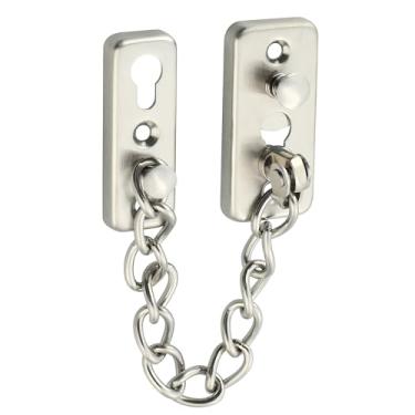 Imagem de Fechadura de corrente de porta guarda trava de porta aço inoxidável corrente de segurança parafuso de porta para porta interior porta da frente porta de banheiro porta de celeiro porta porta de