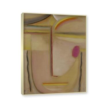 Imagem de NHLDZYH Moldura champanhe. Alexej von Jawlensky, impressão clássica, (cabeça abstrata dourada-rosa), decoração de parede para cozinha, quarto. 60x80cm