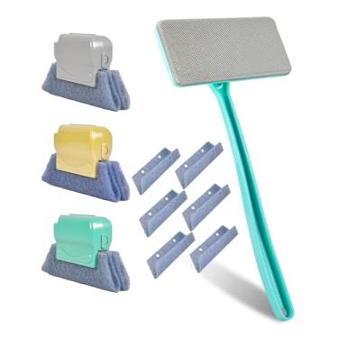 Imagem de Kit de limpeza de tela de janela, limpador de tela de malha de uso duplo úmido e seco + 3 ferramentas de limpeza de trilhos de janela, ferramenta removível de limpeza de peitoril de janela para