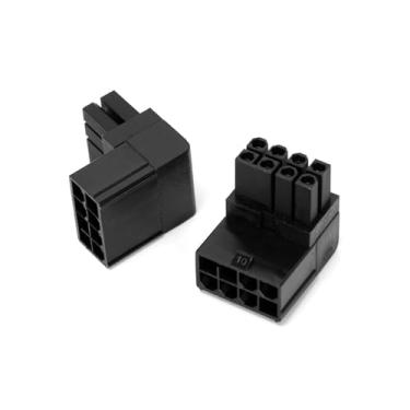 Imagem de Ruimou 2 conectores GPU VGA PCIe de 90 graus 8 pinos para cartões VGA de mesa, adaptador de cotovelo de ângulo reto (angular)