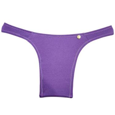 Imagem de Calcinha fio dental para mulher trans aquendar em Lycra Brilho forrada