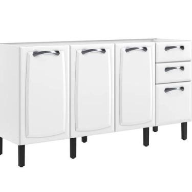 Imagem de Balcão Para Pia Itatiaia New Premium 160cm 4 Portas 2Gavetas, Branco