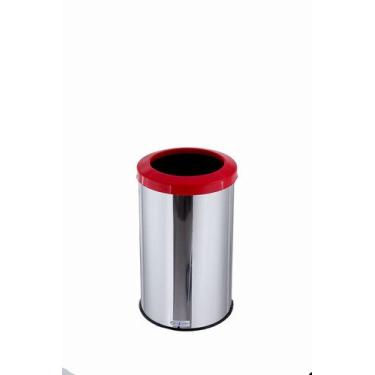 Imagem de Lixeira Inox Aro Plástico Lixo Reciclável Cozinha 20 Litros - Aldinox,