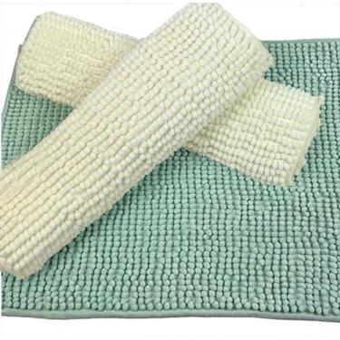 Imagem de Tapete De Banheiro Bolinha Antiderrapante Microfibra 3 Peças - Rozac