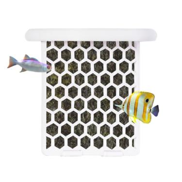 Imagem de Swirge Alimentador flutuante de algas marinhas, suporte de algas de aquário com anel de alimentação, alimentador flutuante Nori para aquário de peixes, clipe de algas marinhas para peixes de água doce