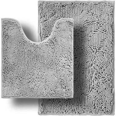 Imagem de Conjunto de tapetes de banheiro Flotstiga, tapete de banho de chenille