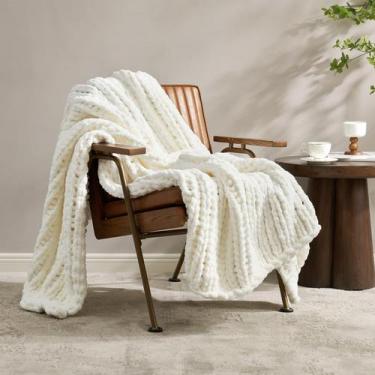 Imagem de Manta Amélie Home Chunky Knit Chenille 50x60cm Ivory