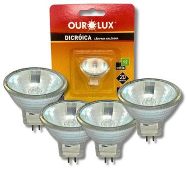 Imagem de KIT 4 Lâmpadas Mini Dicróica MR11 20W 12V GU4 30 Halógena - Ourolux