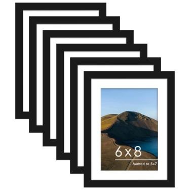 Imagem de Conjunto de 6 porta-retratos PEALSN para fotos 5x7 ou 6x8 sem tapete