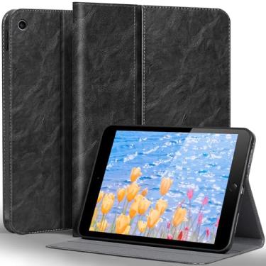 Imagem de Gexmil Capa de couro para iPad de 10,2 polegadas, 9ª/8ª/7ª geração 2021/2020/2019, capa fólio de couro bovino premium com despertar/hibernar automaticamente, suporte ajustável, ângulo de visão