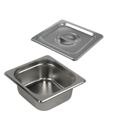 Imagem de Cuba Gastronômica Buffet GN 1/6 65mm Aço Inox Sem Alça com Tampa