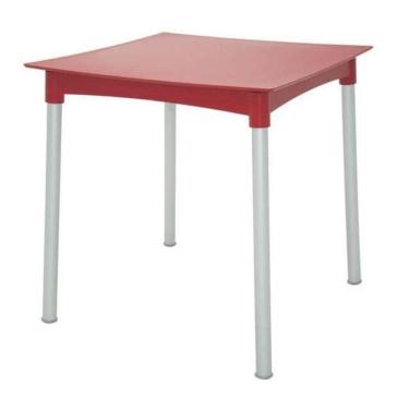 Imagem de Mesa Tramontina Diana Vermelho Com Pernas De Alumínio
