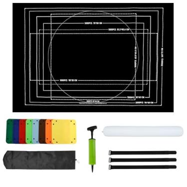 Imagem de Tapete de quebra-cabeça enrolável, com 8 bandejas de classificação de cores, protetor de quebra-cabeça portátil de 139,7 cm x 99,1 cm de até 3000 peças, protetor de tabuleiro de quebra-cabeça portátil