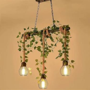 Imagem de Luz Pingente Estilo Retro Country Com Design Criativo | Ideal Para Restaurante, Bar, Cafeteria, Loja De Roupas, Caixa E Balcão (G 3 luzes)