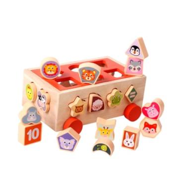 Imagem de Dynwave Forma classificador aprendizagem brinquedos de empilhamento de madeira blocos puzzle jogo desenvolvimento brinquedos educativos para presentes de