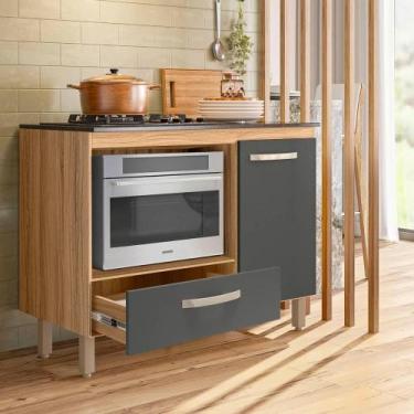 Imagem de Balcão Para Cooktop 4 E 5 Bocas Cozinha 1 Porta 1 Gaveta - Repleta, Fr