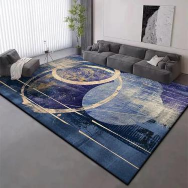 Imagem de Tapete geométrico para decoração de sala de estar, tapete curto de veludo antiderrapante de 200 x 300 cm, tapete dobrável para sofá de quarto (60 x 90 cm) / DT-5076-Flannel-7)