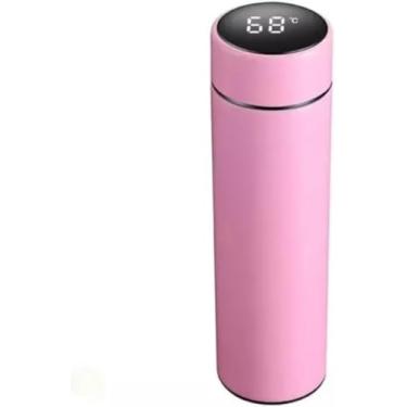 Imagem de Garrafa Térmica Digital 500ml Premium Em Aço Inox - rosa