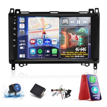 Imagem de [8 núcleos 4 + 64 G] Upgrade de rádio Android para Mercedes Benz Sprinter W906 W245 W169 W639 B200 Viano Vito 2006-2011: tela sensível ao toque IPS de 9 polegadas Carplay estéreo - modelo de carro 3D
