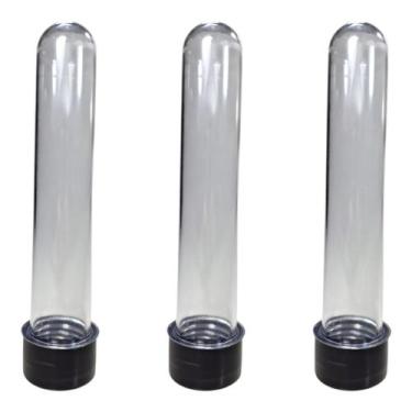 Imagem de Tubete 13cm Transparente Bolha Sabão Artesanato 100 Unidades - RUSSO A