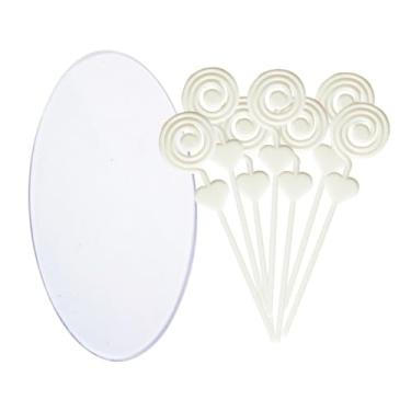 Imagem de Kit de Bases Acrílicas 100Un. 5cm Quadrada + 60 Oval 14x8 + 200Un. Espiral Branco - Artesanato Biscuit