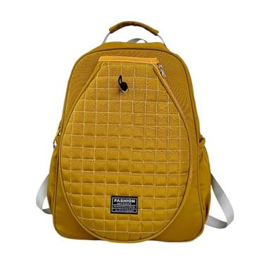 Imagem de menolana Bolsa de tênis acolchoada para mulheres e homens, grande capacidade de armazenamento, organizador portátil versátil, bolsa de viagem com compartimento, Amarelo