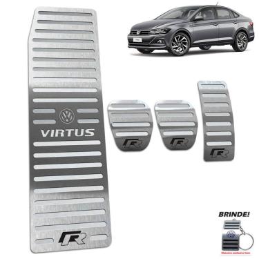 Imagem de Descanso De Pé + Pedaleiras Manual Prata Virtus R-Line