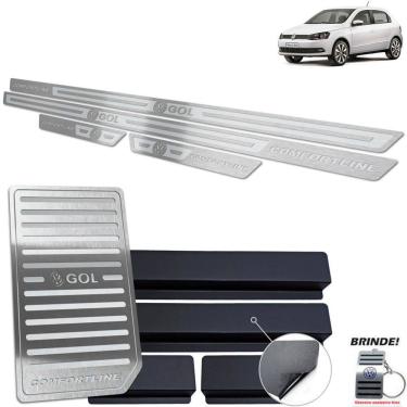 Imagem de Descanso + Soleira Gol Comfortline G6 G7 Prata Alto Relevo