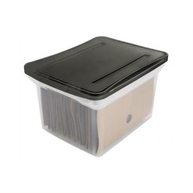 Imagem de Caixa Arquivo Morto Ordene Largo Empilhável com Tampa Pastas Guardar D