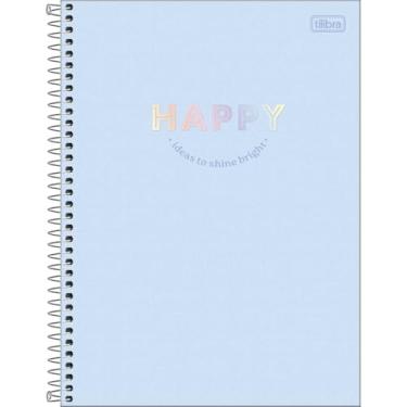 Imagem de Tilibra - Caderno Espiral Capa Dura Universitário Connect 10 Matérias Happy 160 Folhas - Azul 2025