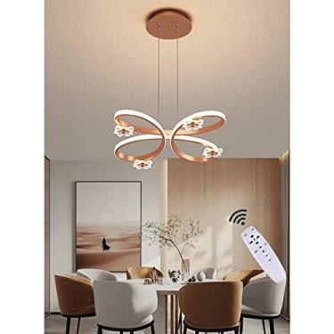 Imagem de Luminária pendente de mesa de jantar LED, luminária pendente moderna para sala de jantar, luminária suspensa com controle remoto, luz de teto regulável, altura da lâmpada ajustável para sala