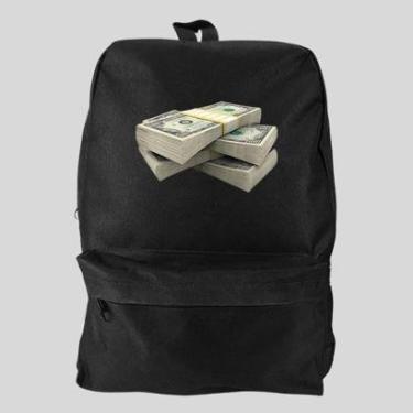 Imagem de Mochila Bolsa Masculina Basica Escolar Pega a Visão Estampado Dollar-Masculino