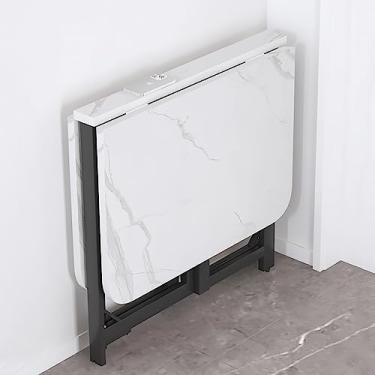 Imagem de Mesa de jantar dobrável, extensão de folha dobrável multiuso, cozinha que economiza espaço, mesa de sala de jantar com pés ajustáveis e dispositivo anti-capotamento, desdobra/dobra facilmente sem