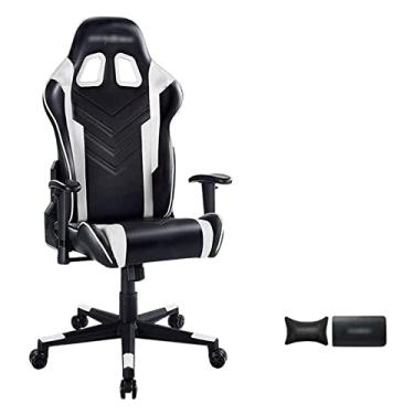 Imagem de Cadeira de escritório cadeira de mesa cadeira e-sports cadeira de jogo cadeira de escritório ergonômica apoio de braço de couro cadeira de chefe cadeira de computador cadeira giratória (cor: preto +