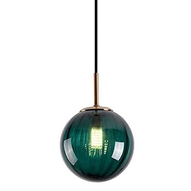 Imagem de BAZHIMAO 1 luz pendente globo moderno lustre de teto de vidro manchado luz de teto suspensa de meados do século para cozinha, quarto, sala de jantar, corredor, iluminação com cordão ajustável