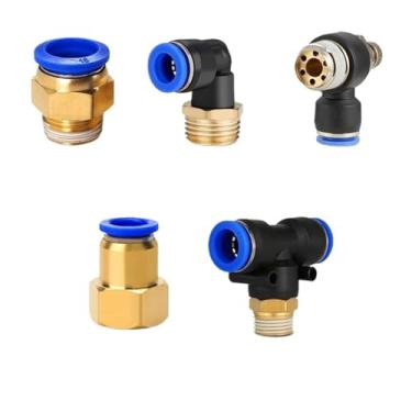 Imagem de 20 peças de conector de ar pneumático PC PCF PL SL 4 mm 6 mm 8 mm rosca 1/8 1/4 3/8 1/2 conectores rápidos de tubos (12-03, PCF (20 peças))
