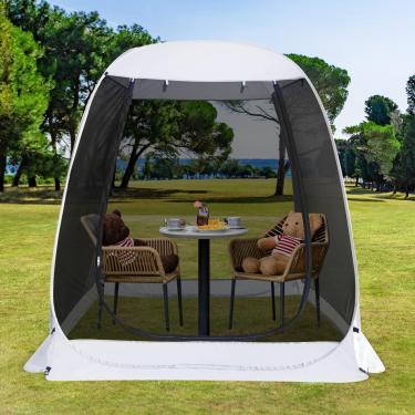 Imagem de LEEDOR Casa de tela pop-up, tenda de tela externa para 2 a 3 pessoas, sala de acampamento com bolsa de transporte, gazebo de tela com mosquiteiro, abrigo solar instantâneo resistente a UV para jardim