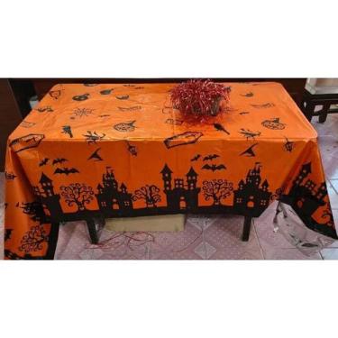 Imagem de Toalha de Mesa Plástica Halloween Metalizada 183x137cm Decoração para 