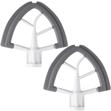 Imagem de Pacote com 2 batedores de borda flexível para KitchenAid, batedor de borda flexível de 4,5/5 QT, acessório de pá de ambos os lados, raspador de tigela com bordas flexíveis de silicone para