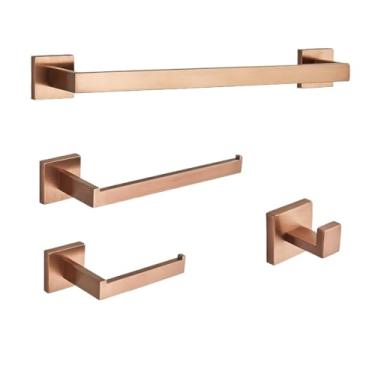 Imagem de WANGKENSU Acessórios de banheiro acessórios de banheiro ouro escovado barra de toalha de parede trilho suporte de papel gancho de aço inoxidável cabide de banheiro moderno (gancho de níquel) (ouro