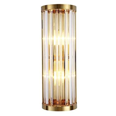 Imagem de HOSETEON Luminária de parede, 45,7 cm, arandela cryal europeia de 45,7 cm, luminária dourada para corredor, lâmpada de montagem de parede para banheiro, acabamento dourado