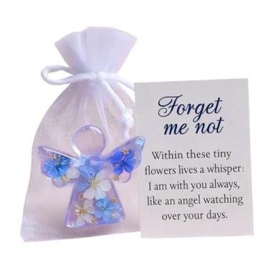 Imagem de Fancyes Estatueta de anjo floral, placa espiritual com cartão, presentes religiosos, decoração de mesa, sinal para aniversário, dia dos namorados, mãe,