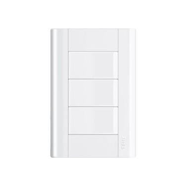 Imagem de Interruptor Simples Triplo Fame Modulare Com Placa 4x2 Branco